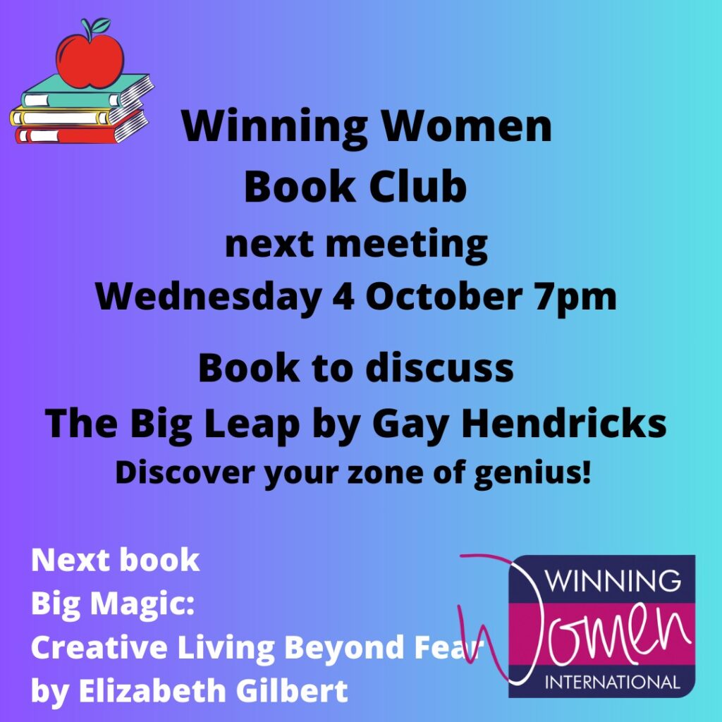 October Winning Women book club on 3 October 7pm GMT.